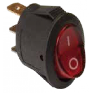 Interruptor ovalado luminoso tecla roja 10 Amp 250V